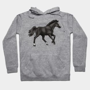 Horse - Mustang - Black Hoodie